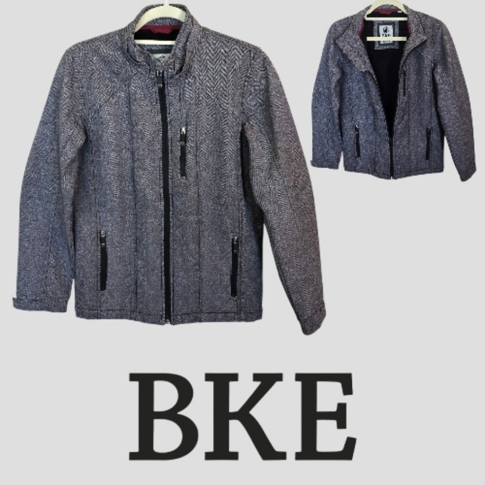 BKE Sports Gray Full Zip Casual  Pockets Jacket Mens  Large 14-16